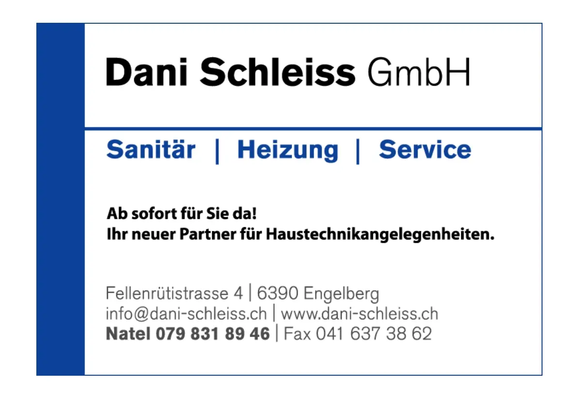 Dani Schleiss GmbH | Sanitär Heizung Service in Engelberg